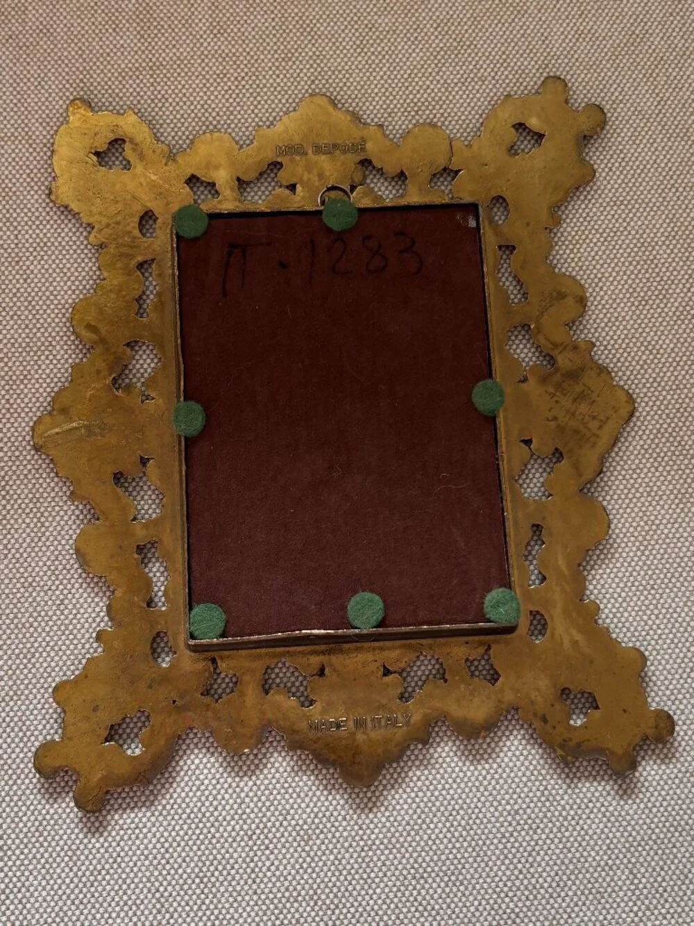 Vintage Brass Ornate Mirror Made in Italy - Picture 2 of 5
